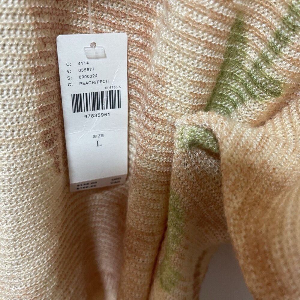 Anthropologie Printed-Linen Pullover Sweater Size L NWT - Picture 6 of 8